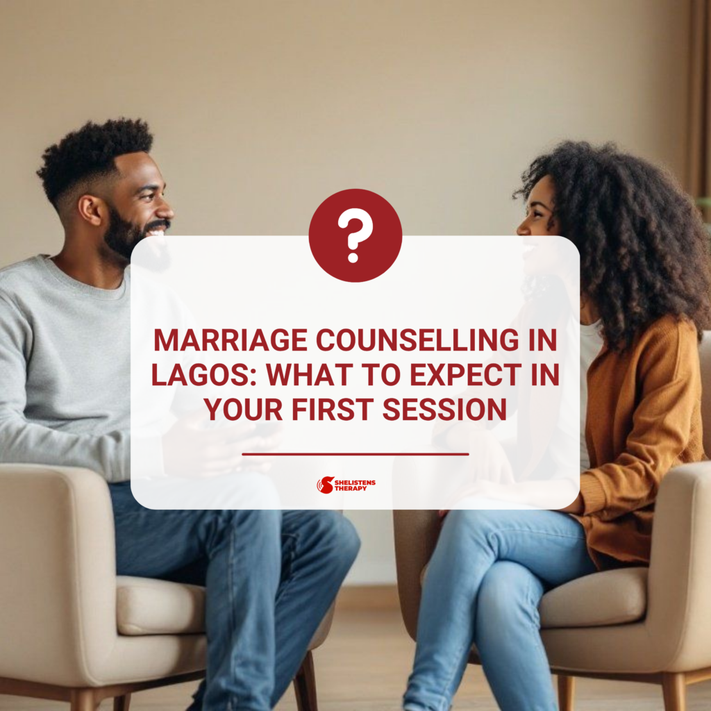 A couple sitting together in a calm counselling session at Shelistens Therapy in Lagos